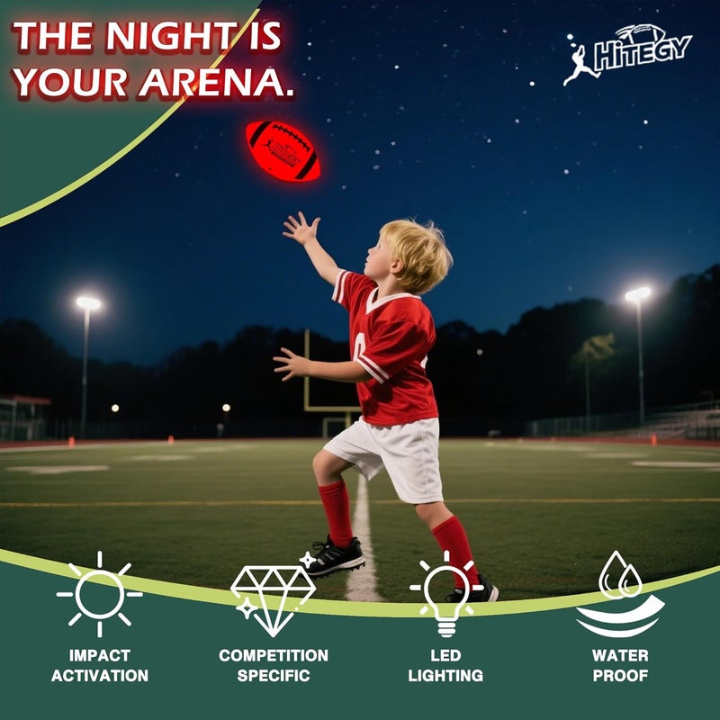 MPMVP Glow in The Dark Football Light Up Football | USB-C Rechargeable LED Ball with Pump | Night Game Ball for Indoor & Outdoor Play | Gift Ready for Boys & Kids - Image 4